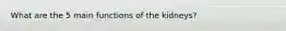 What are the 5 main functions of the kidneys?