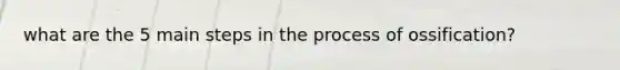 what are the 5 main steps in the process of ossification?