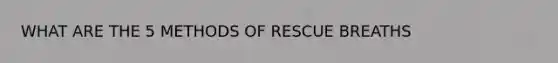 WHAT ARE THE 5 METHODS OF RESCUE BREATHS