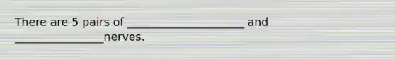 There are 5 pairs of _____________________ and ________________nerves.