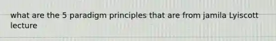 what are the 5 paradigm principles that are from jamila Lyiscott lecture