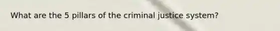 What are the 5 pillars of the criminal justice system?