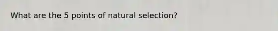 What are the 5 points of natural selection?