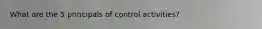 What are the 5 principals of control activities?