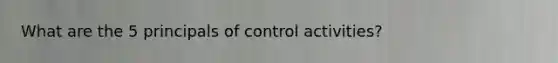 What are the 5 principals of control activities?