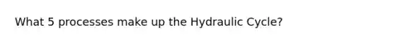 What 5 processes make up the Hydraulic Cycle?