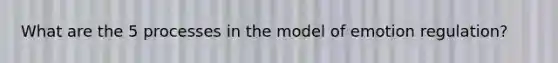 What are the 5 processes in the model of emotion regulation?