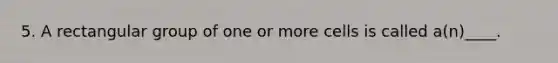 5. A rectangular group of one or more cells is called a(n)____.