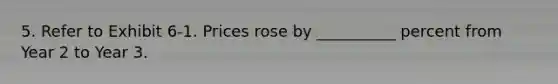 5. Refer to Exhibit 6-1. Prices rose by __________ percent from Year 2 to Year 3.