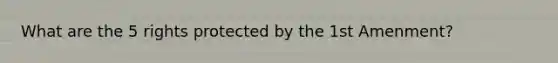 What are the 5 rights protected by the 1st Amenment?