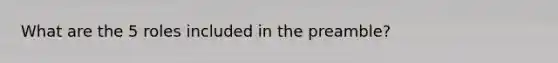 What are the 5 roles included in the preamble?