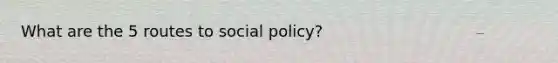 What are the 5 routes to social policy?