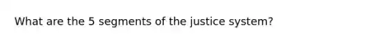 What are the 5 segments of the justice system?