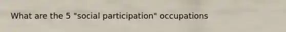 What are the 5 "social participation" occupations