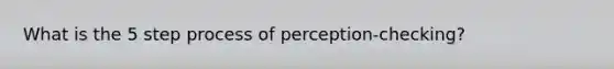 What is the 5 step process of perception-checking?