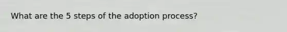 What are the 5 steps of the adoption process?