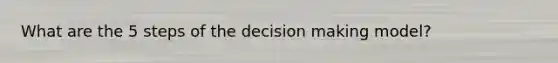 What are the 5 steps of the decision making model?