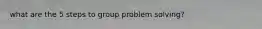 what are the 5 steps to group problem solving?