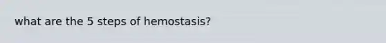 what are the 5 steps of hemostasis?