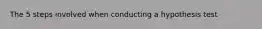 The 5 steps involved when conducting a hypothesis test