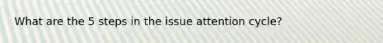 What are the 5 steps in the issue attention cycle?