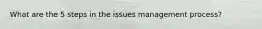 What are the 5 steps in the issues management process?