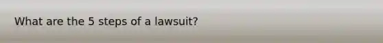 What are the 5 steps of a lawsuit?