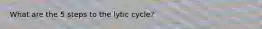 What are the 5 steps to the lytic cycle?