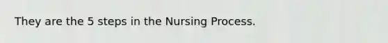 They are the 5 steps in the Nursing Process.