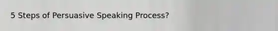 5 Steps of Persuasive Speaking Process?