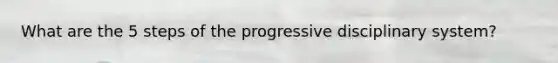 What are the 5 steps of the progressive disciplinary system?