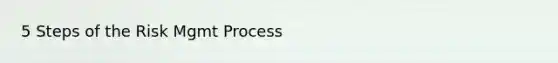 5 Steps of the Risk Mgmt Process