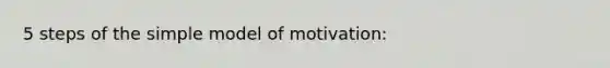 5 steps of the simple model of motivation: