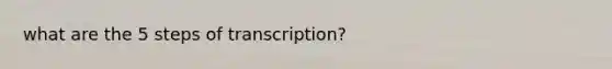 what are the 5 steps of transcription?