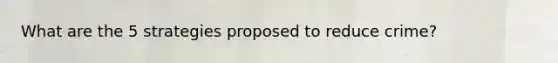 What are the 5 strategies proposed to reduce crime?