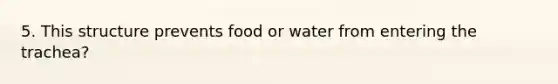 5. This structure prevents food or water from entering the trachea?