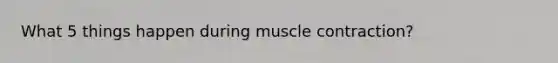 What 5 things happen during muscle contraction?