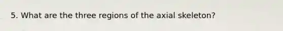 5. What are the three regions of the axial skeleton?