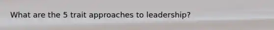 What are the 5 trait approaches to leadership?