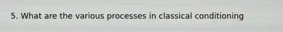 5. What are the various processes in classical conditioning