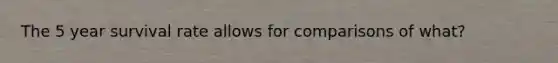 The 5 year survival rate allows for comparisons of what?