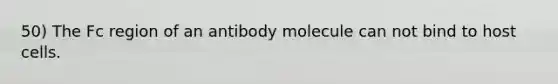 50) The Fc region of an antibody molecule can not bind to host cells.