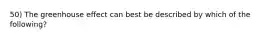 50) The greenhouse effect can best be described by which of the following?