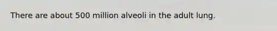 There are about 500 million alveoli in the adult lung.