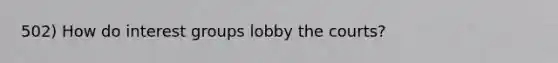 502) How do interest groups lobby the courts?