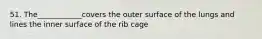 51. The____________covers the outer surface of the lungs and lines the inner surface of the rib cage