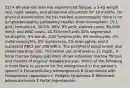 52) A 66-year-old man has experienced fatigue, a 5-kg weight loss, night sweats, and abdominal discomfort for 10 months. On physical examination, he has marked splenomegaly; there is no lymphadenopathy. Laboratory studies show hemoglobin, 10.1 g/dL; hematocrit, 30.5%; MCV, 89 µm3; platelet count, 94,000/ mm3; and WBC count, 14,750/mm3 with 55% segmented neutrophils, 9% bands, 20% lymphocytes, 8% monocytes, 4% metamyelocytes, 3% myelocytes, 1% eosinophils, and 2 nucleated RBCs per 100 WBCs. The peripheral blood smear also shows teardrop cells. The serum uric acid level is 12 mg/dL. A bone marrow biopsy specimen shows extensive marrow ﬁbrosis and clusters of atypical megakaryocytes. Which of the following is most likely to account for the enlargement in this patient's spleen? A Extramedullary hematopoiesis B Granulomas with Histoplasma capsulatum C Hodgkin lymphoma D Metastatic adenocarcinoma E Portal hypertension