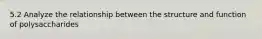 5.2 Analyze the relationship between the structure and function of polysaccharides