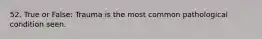 52. True or False: Trauma is the most common pathological condition seen.