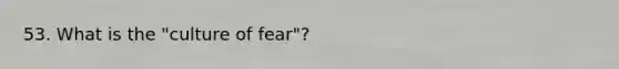 53. What is the "culture of fear"?